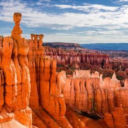 Point de vue sur les hoodoos oranges du Parc National de Bryce Canyon dans l'Utah aux États-Unis