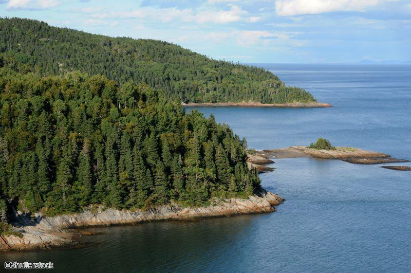 La côte près de Tadoussac sur le fleuve Saint-Laurent 