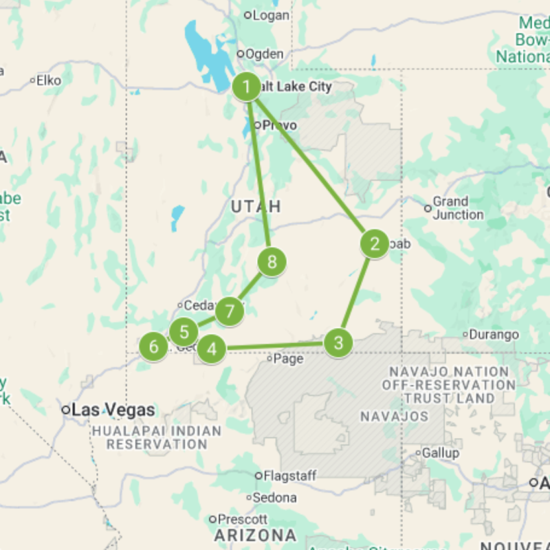 Circuit en voiture dans l'ouest Américain à la découverte l'Utah