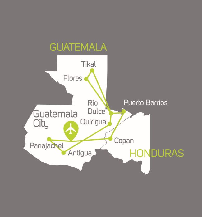 carte Carte Circuit Guatemala - Honduras - 30 personnes maximum