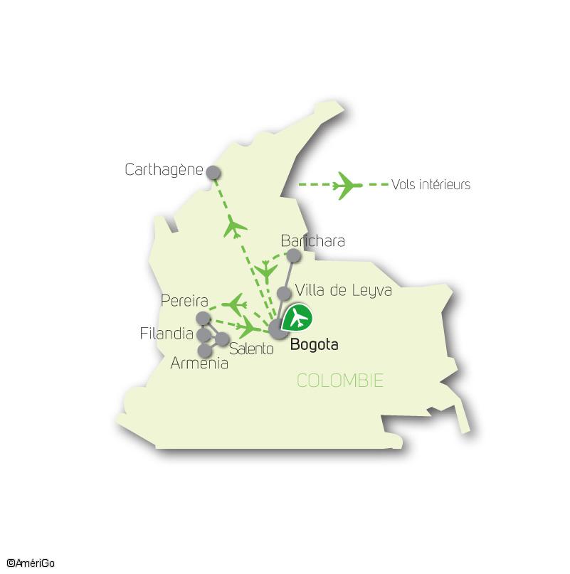 Carte Circuit Colombie : Terre de l'Eldorado