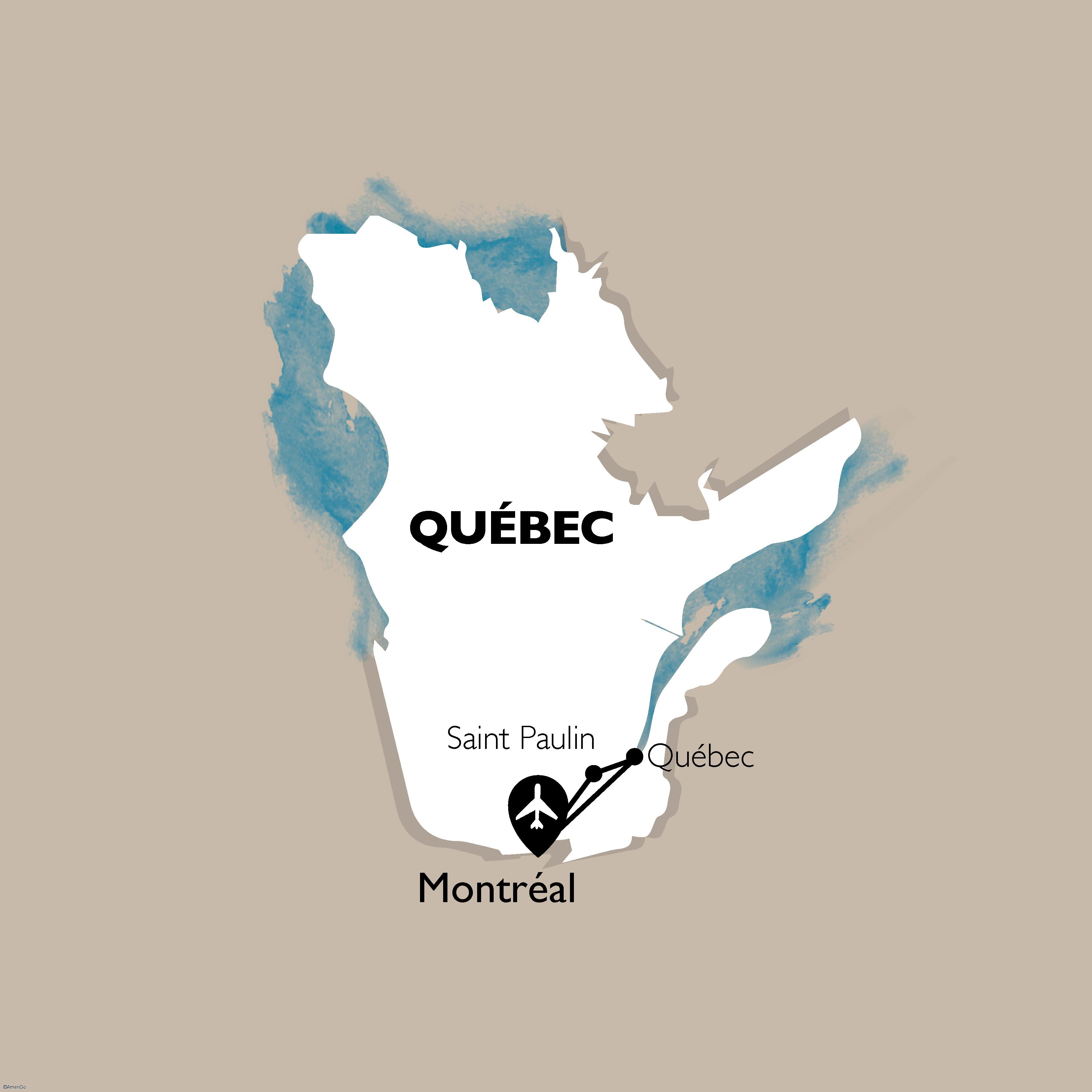 carte Carte Autotour clé en main Canada - A la découverte du Québec en hiver