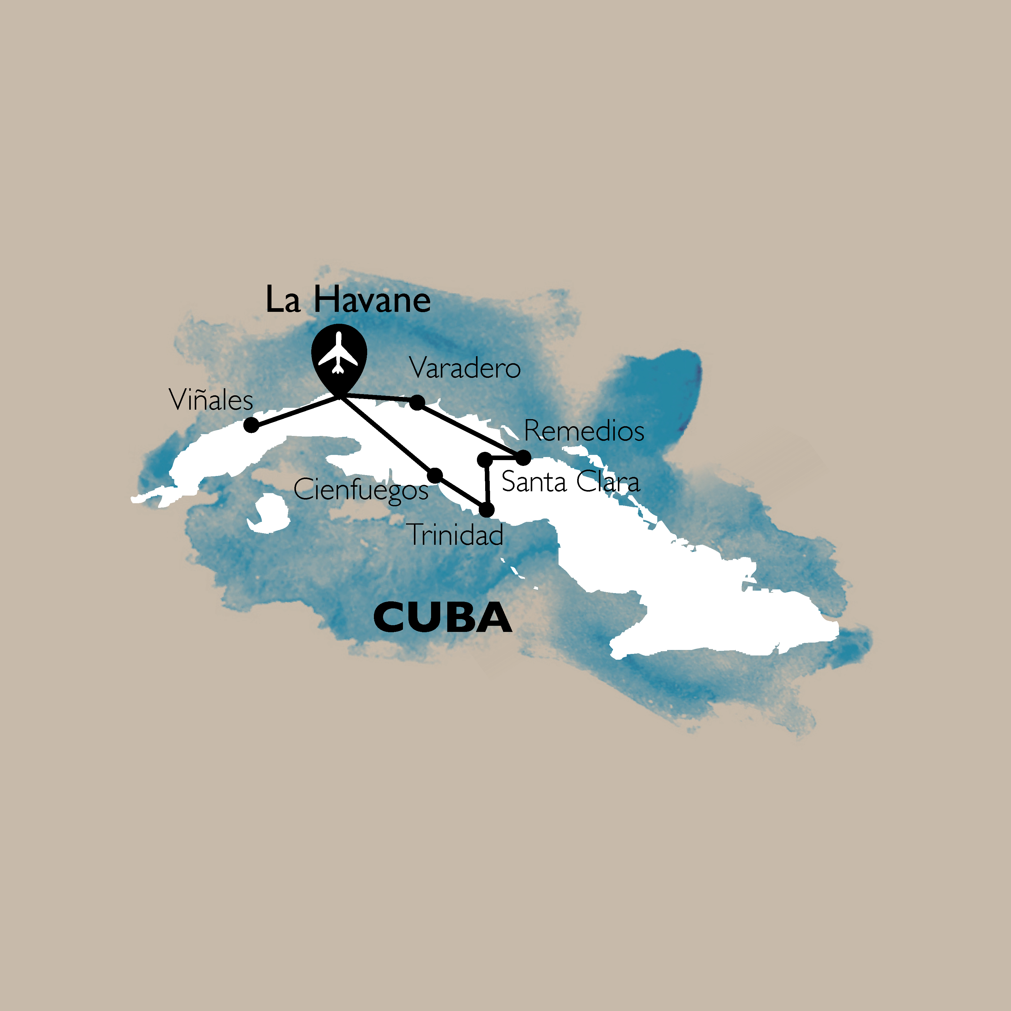 carte Carte Autotour clé en main Cuba - El Clasico