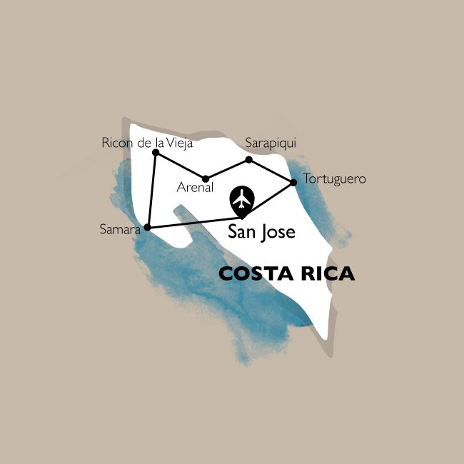 carte Carte Autotour clé en main Costa Rica - Découverte des incontournables 2019