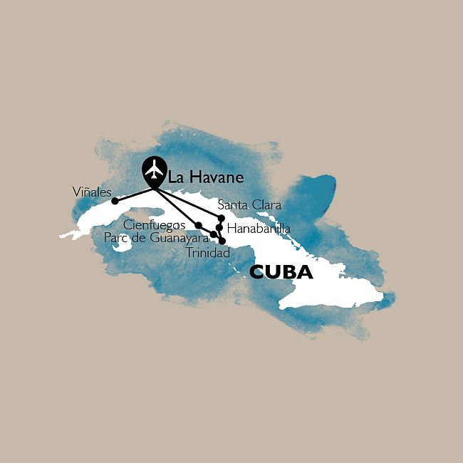 carte Carte Circuit Sur les sentiers de Cuba + extension Varadero - 16 personnes maximum