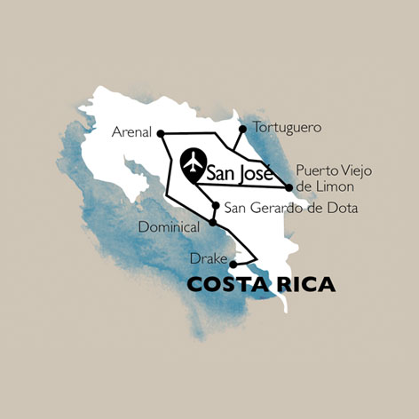 carte Carte Circuit Costa Rica, Immersion tica - 12 personnes maximum