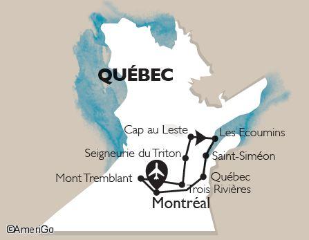 carte Carte Circuit Québec insolite - 12 personnes maximum