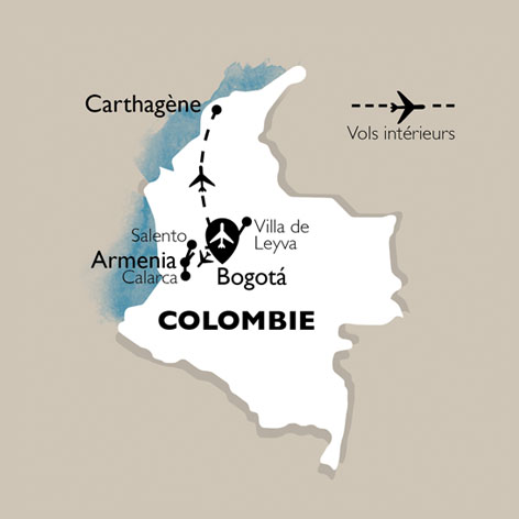 carte Carte Circuit Colombie spécial carnaval de Barranquilla 2021 : Terre de l'Eldorado - 16 personnes maximum