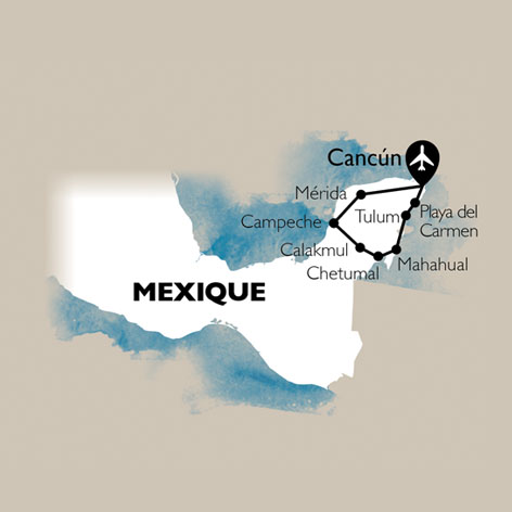 carte Carte Circuit Mexique : Yucatan autrement - 19 personnes maximum