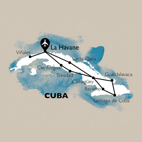 carte Carte Circuit Couleurs Cubaines + Extension Varadero - 30 personnes maximum
