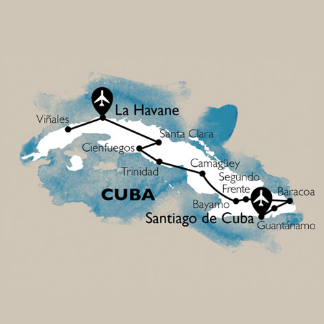 carte Carte Circuit Traversée Cubaine - 12 personnes maximum