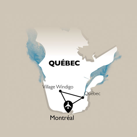 carte Carte Circuit Canada : Authentique Hiver Québécois - 40 personnes maximum