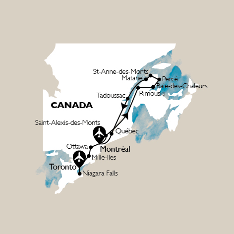 carte Carte Circuit Canada Grandiose 2021 - 38 personnes maximum