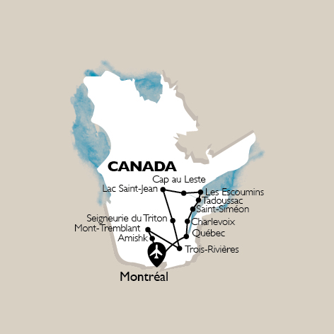carte Carte Circuit Québec insolite 2021 - 12 personnes maximum