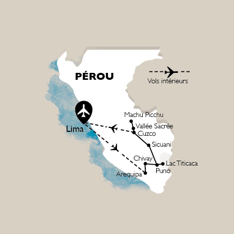 carte Carte Circuit Pérou, immersion péruvienne - Départ spécial Inti Raymi - 2021 - 12 personnes maximum