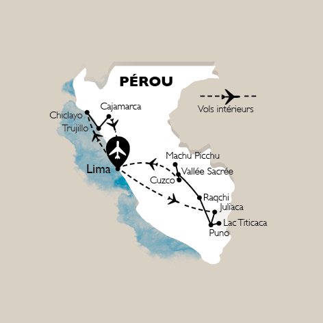 carte Carte Circuit Pérou Nord - Vestiges Incas - 2021 - 20 personnes maximum
