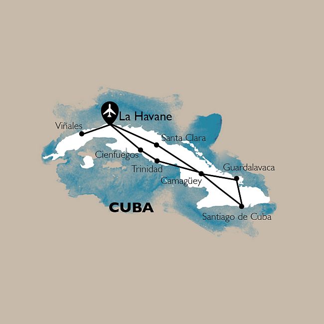 carte Carte Circuit couleurs cubaines + extension Varadero - 30 personnes maximum