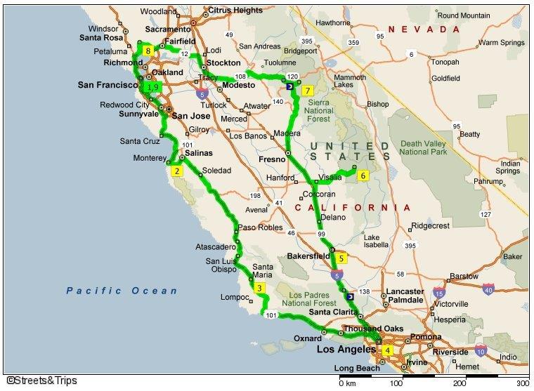 sierra nevada carte états unis